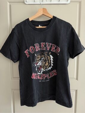 The Kooples Forever Black Graphic Kids Tee with Tiger Motif